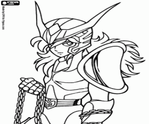 Andromeda Shun from Saint Seiya coloring page