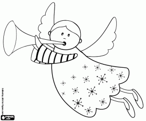 The angel announces the Jesus arrival coloring page