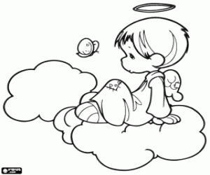 An angel of Precious Moments coloring page