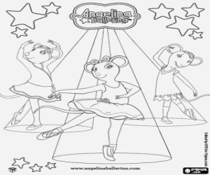 Angelina and the love to dance coloring page