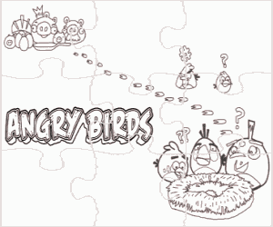 Angry Birds puzzle coloring page