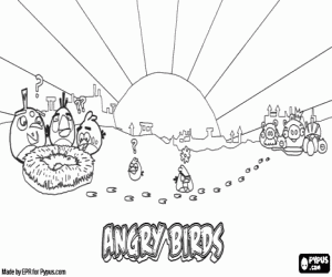 Angry Birds. Video Game coloring page