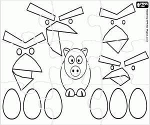 Angry Birds videogame puzzle coloring page