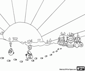 AngryBirds in the eggs search coloring page