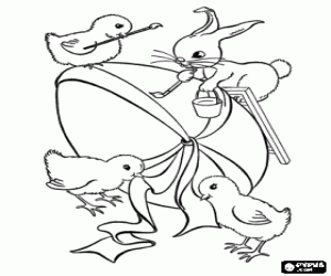 Animals decorating an Easter egg coloring page