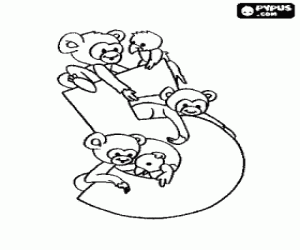 The animals and the number five coloring page
