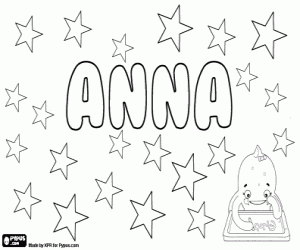 Anna, very common name coloring page