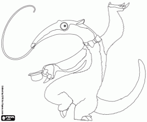 The anteater of the film Rio coloring page