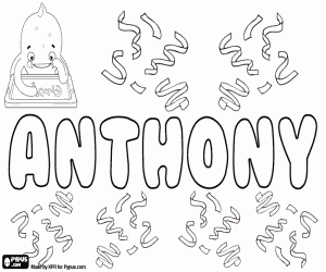 Anthony, male name coloring page