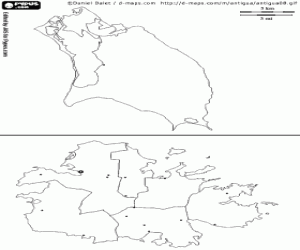 Antigua and Barbuda map coloring page