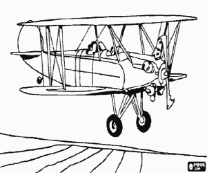Antique aeroplane coloring page