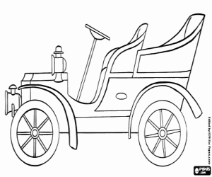 Antique Convertible car coloring page