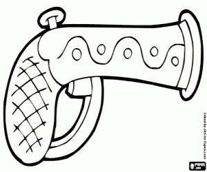 An antique gun coloring page