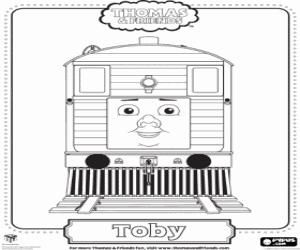 The antique locomotive Toby coloring page
