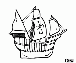 Antique ship - Carabela coloring page