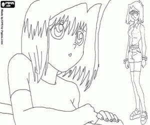 Anzu Mazaki, the friend of Yugi coloring page