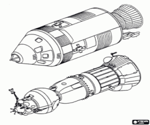 Apollo spacecrafts, the moon rockets coloring page