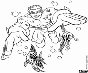Aquaman, DC Comics superhero coloring page