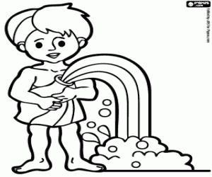 Aquarius, zodiac sign coloring page