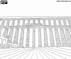 Aqueduct of Segovia, Spain coloring page