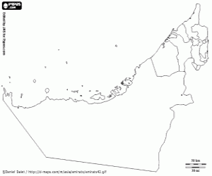 Arab Emirates map coloring page