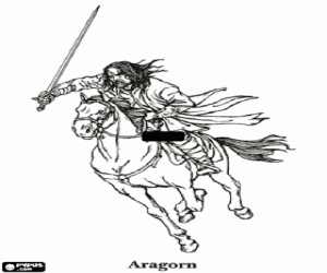 Aragorn, the Lord of the Rings coloring page