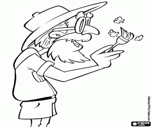 An archaeologist in research coloring page
