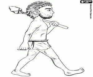 Archaic Homo sapiens coloring page