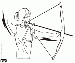 Archery, Olympic sport coloring page
