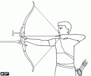 The archery practice coloring page