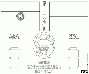 Argentina-Colombia,Copa America 2024 coloring page