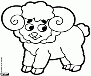 Aries, horoscope's sign coloring page