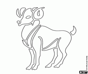Aries, an horoscope sign coloring page