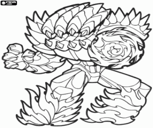 Armageddon, a gormiti of volcano coloring page