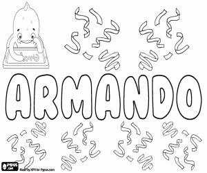 Armando, male name coloring page
