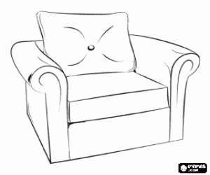 An armchair for home coloring page