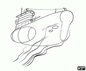 An army submarine coloring page