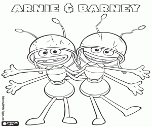 Arnie and Barney the ants coloring page