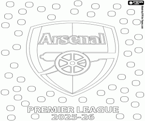 Arsenal, Premier League 2025-2026 coloring page