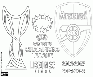 Arsenal Women FC, Champions 2024-2025 coloring page