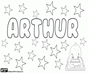 Arthur, name for boy coloring page