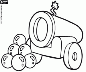 An artillery cannon coloring page