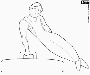 Artistic gymnastics competition coloring page