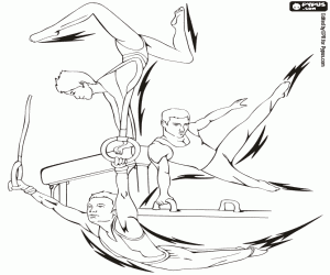 Artistic gymnastics in Olympics coloring page