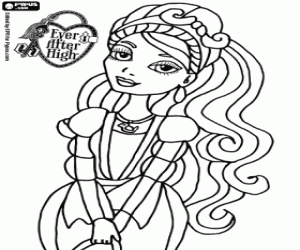 Ashlynn Ella, the daughter of Cinderella coloring page