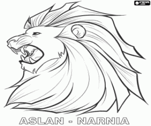 Aslan, the magical lion of Narnia coloring page