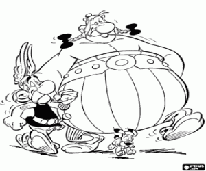 Asterix, Obelix and Dogmatix coloring page