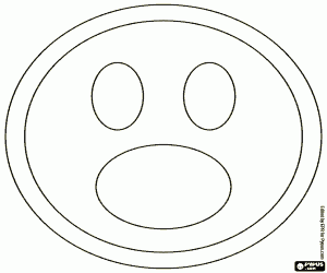 The astonished face of Smiley coloring page