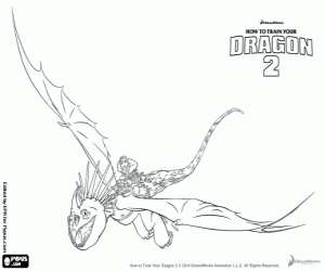 Astrid and her dragon Stormfly coloring page