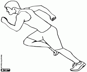 An athlete in the acceleration phase coloring page